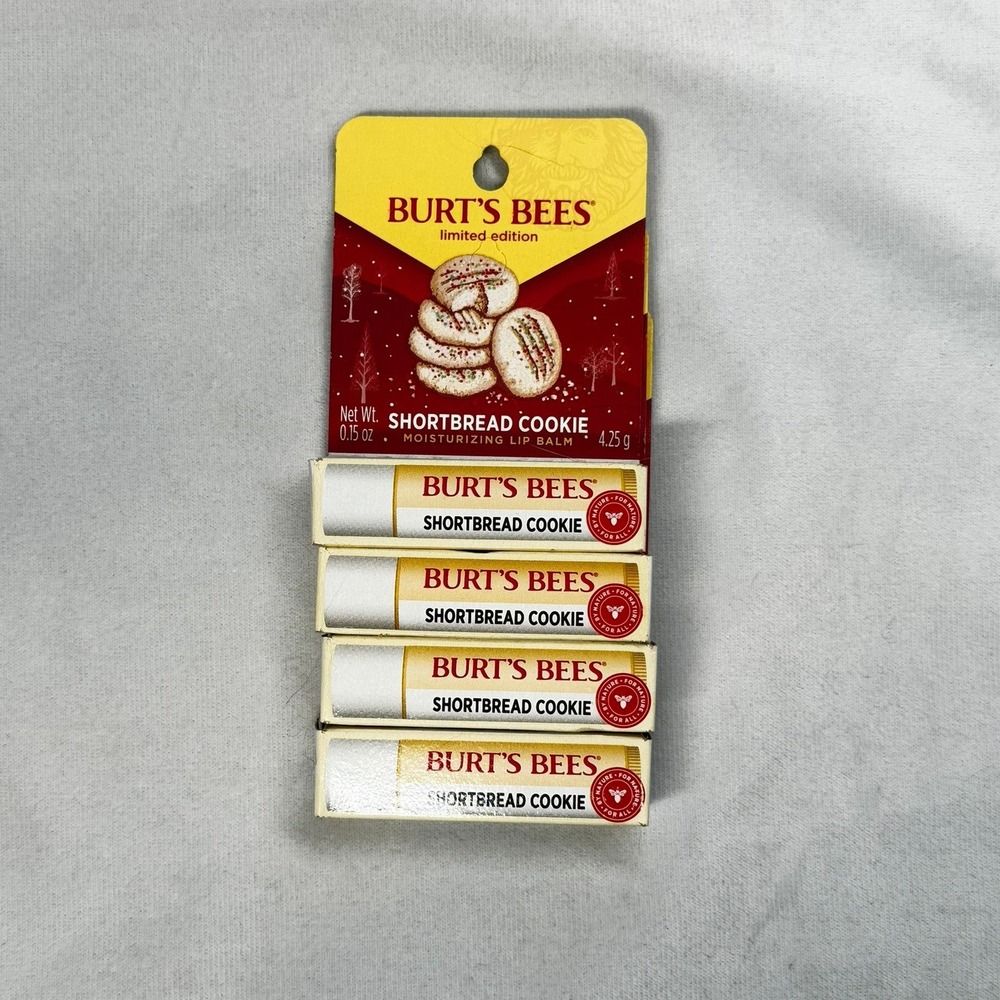 4X Burts Bees Shortbread Cookie Lip Balm Limited Edition 0.15 oz New